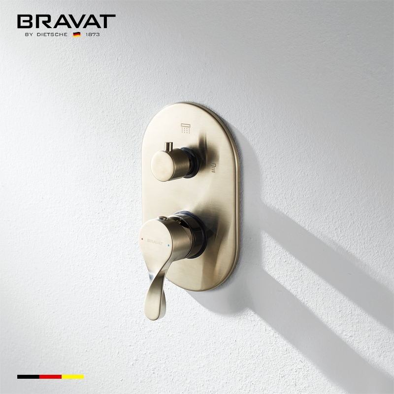 Bravat Antique Gold Wall Mount Shower Mixer